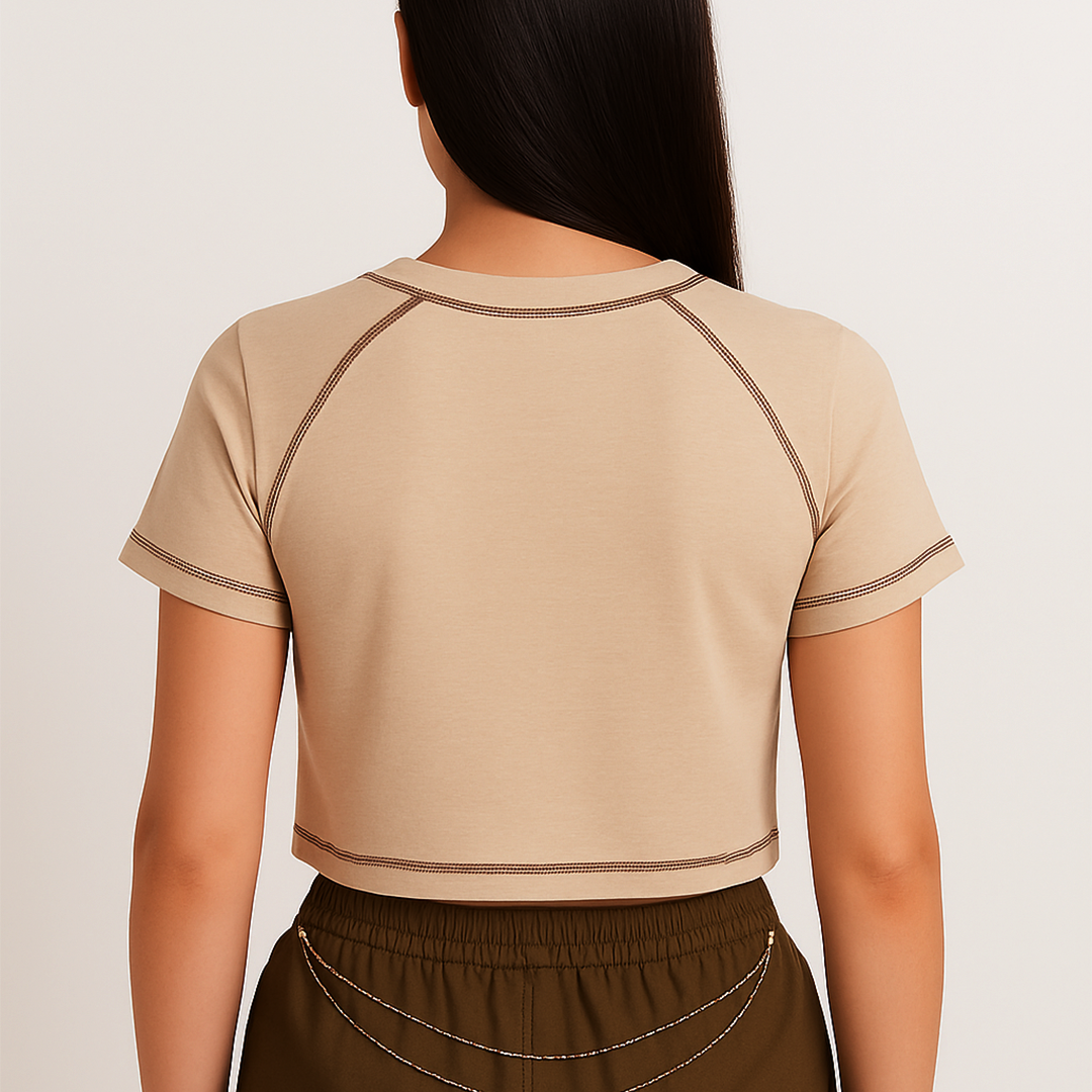 "The Brown Stitch" Crop Tee