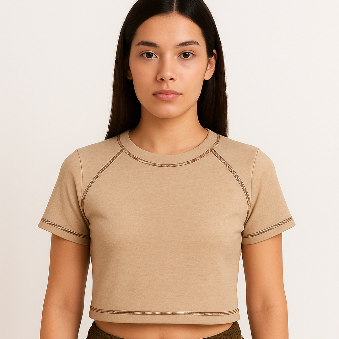 "The Brown Stitch" Crop Tee