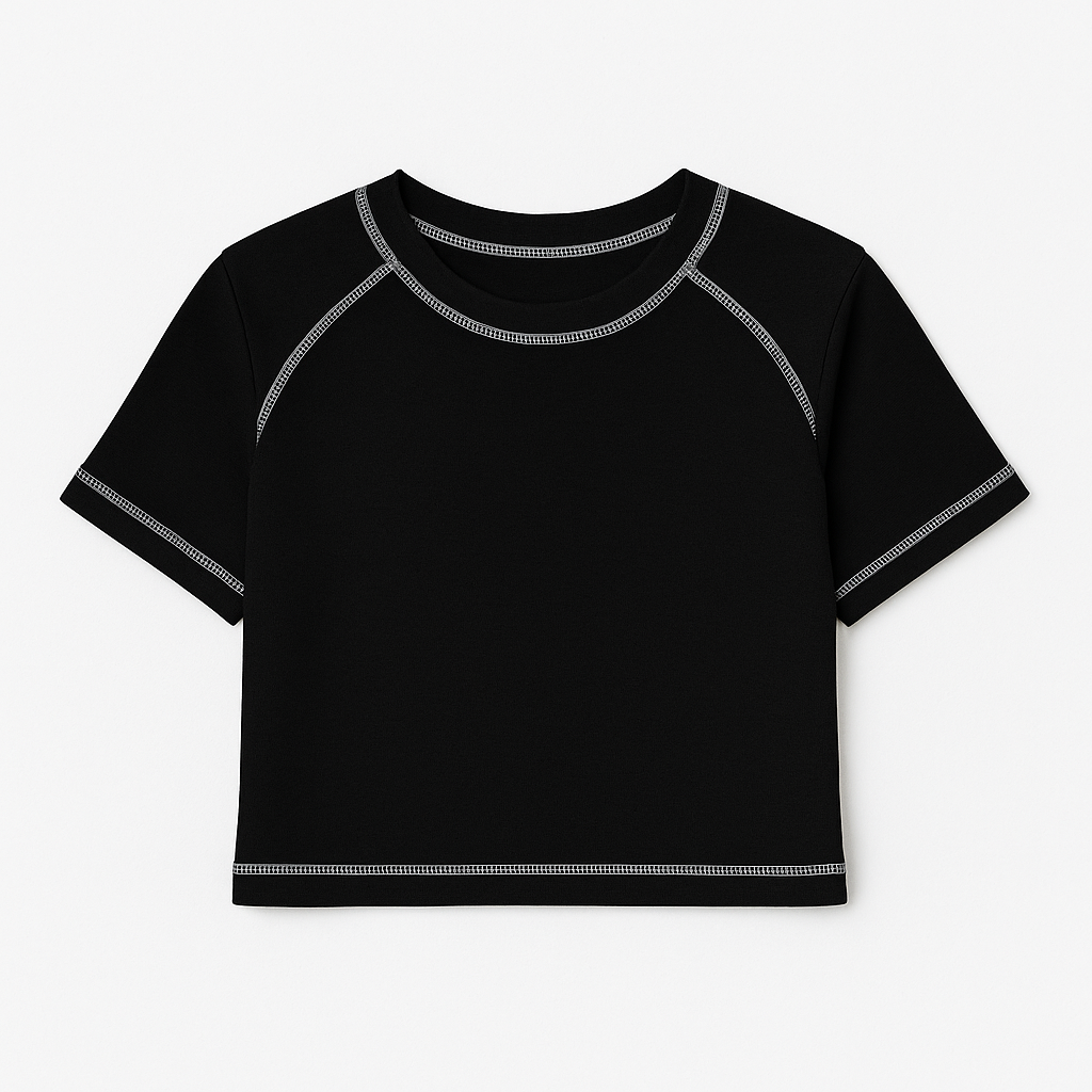 'Black and White Era' Crop Tee