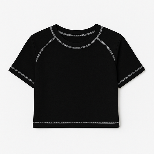 'Black and White Era' Crop Tee