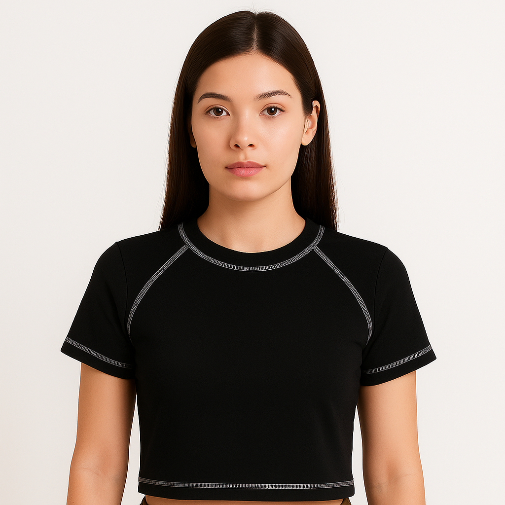 'Black and White Era' Crop Tee