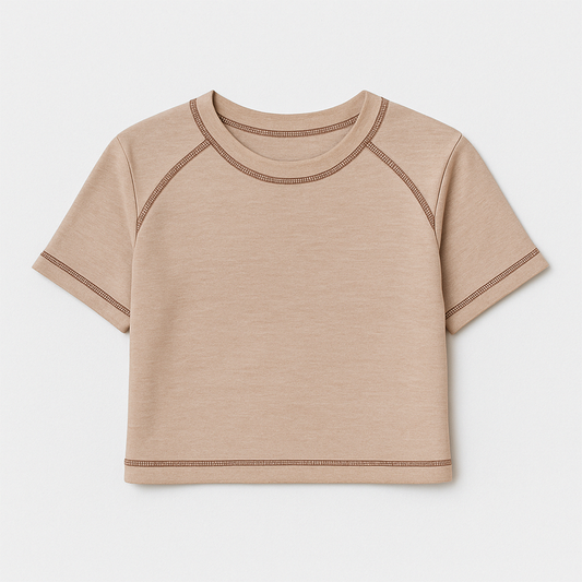 "The Brown Stitch" Crop Tee