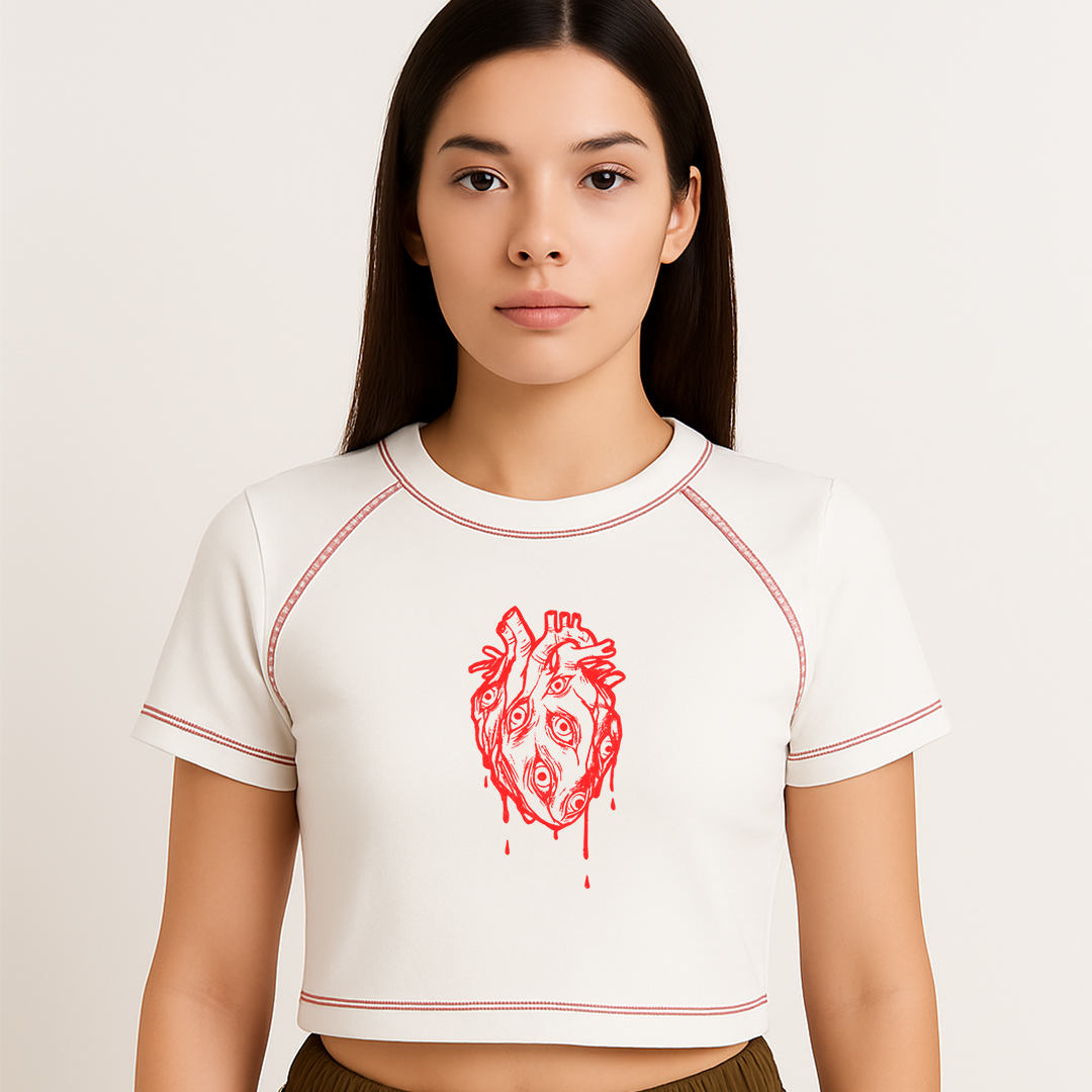 "The Red Heart" Crop Tee